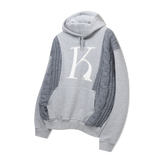 Mixed Fabric Knit KUYRI K Hoodie (Melange Gray)