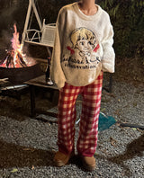 Anvely Checkered Sleep Pajamas Set