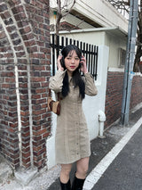 Western collar mini dress