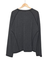 Ribbed Line Long Sleeve T
