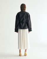 W.BYRDEYE WOOL BELTED CROPPED COAT - DARK GRAY (6636057788534)