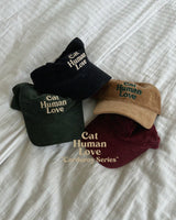 CAT HUMAN LOVE CORDUROY BALL CAP_BURGUNDY