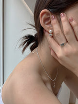[92.5silver] ハートパールピアス