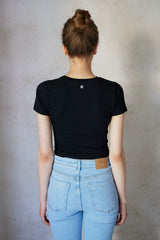 ラウンドロゴクロップTシャツ / ROUND LOGO CROP T-SHIRTS_2COLORS