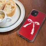 RIBBON KNIT HARD JELL CASE _RED