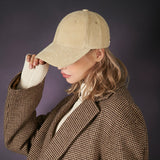 Gold point corduroy over fit ball cap CREAM