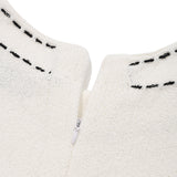 COLOR STITCH POINT KNIT DRESS [IVORY]