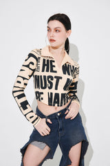 ニュースカラーTシャツ/NEWS COLLAR T-SHIRT