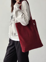 コーデュロイシンプルラインバッグ (autumn red)
