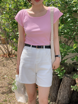 [SHOPPERMADE] パステルスクエア半袖Tシャツ (5color)