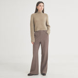 ウールストライプフレアパンツ / Wool Stripe Flare Pants (Brown)