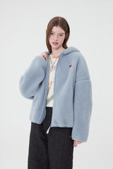 チェリーフリースフーディー付きジャンパー / CHERRY FLEECE HOODIE JUMPER [SKY]