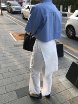 ルーズクロップシャツ