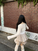 ボレロチェーンシースルーレイヤードカーディガン / Bolero Chain See-Through Layered Cardigan