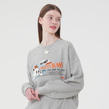 ウィティーバニーワーディングドロップスウェットシャツ／WITTY BUNNY WORDING DROP SWEATSHIRT [MELANGE GRAY]