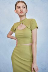 HIDE Chain Crop Top (Olive) (6570964025462)