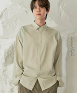 ミックスファブリックパッチシャツS94/Mix Fabric Patch Shirt S94 Greige