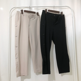 サイドスナップボタンクロップワイドパンツ / Side Snap Button Crop Wide Pants (4586090102902)
