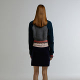 TROPICAL ZIP-UP SHORT CARDIGAN_MELANGE GREY