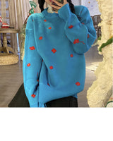 フラワーニット / Blue flower knit