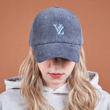 3D Monogram pigment Washing Corduroy Over Fit Ball Cap Darkgray