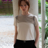 カーブクロップT / CURVE CROP TEE_BEIGE