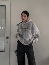 (UNISEX)スプレープリントウォッシングフード