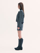 Leona tweed jacket CHARCOLE