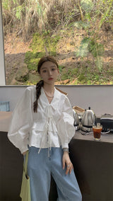 laceup white blouse