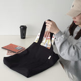 Twill simple line bag - black