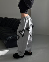 [UNISEX]ハートストリングワイドジョガーパンツ