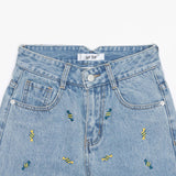 ワイドフィットキャンディ刺繡デニムパンツ/WIDE FIT CANDY EMBROIDERY DENIM PANTS