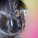 Rainbow lizard heart Hairpin (6672858382454)