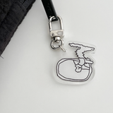 ベリーアングリーキャットルッキングインザミラー キーリング / Very angry cat looking in the mirror Key Ring