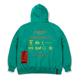 SABOTAGE OVERSIZED HEAVY SWEAT HOODIE EMERALD / BLACK (6621939171446)
