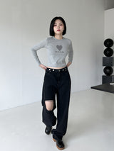 ビジョワイドデニム / no.1108 Black Blue Bijo Wide Denim