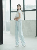 サマーワイドデニムパンツ / W1016 SUMMER WIDE DENIM PANTS_LIGHT BLUE
