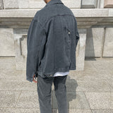 ASCLO Back Button Denim Jacket (3color)