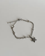 2チェーンレイヤードスターブレスレット / Two chain layered star bracelets