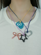 Glitter Necklace-black/star