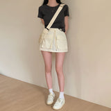 デイリーラベルセミクロップショートスリーブTシャツ