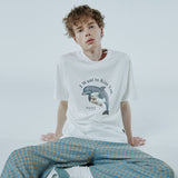 パピードルフィンジャンピングオーバーTシャツ / Puppy dolphin jumping half sleeve t shirts overfit