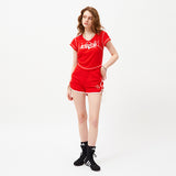 ドゥードゥルチェリードルフィンパンツ / DOODLE CHERRY DOLPHIN PANTS [RED]