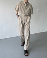 リネンショートスリーブボックスシャツ / ECT linen short-sleeved box shirt (4 colors)