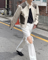 ニーディスミスホワイトデニムパンツ / MZ234 Knee Dismiss White Denim Pants