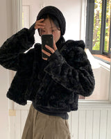 [MADE] Haong Black Rabbit Fur Hoodie Jumper