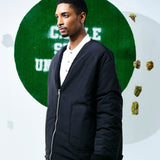 [UNISEX] Reversible Padded Cardigan Coat (Black) (6656652771446)