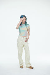 コンマデニムパンツ/Comma Denim Pants Cream