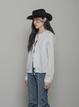 pintuck string shirt