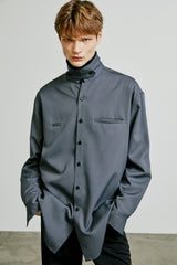 balmacaan welt pocket shirt jacket grey (6615507861622)